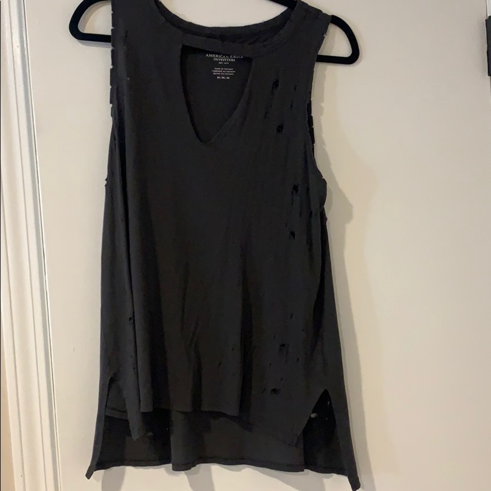 Distressed grey American Eagle tank
